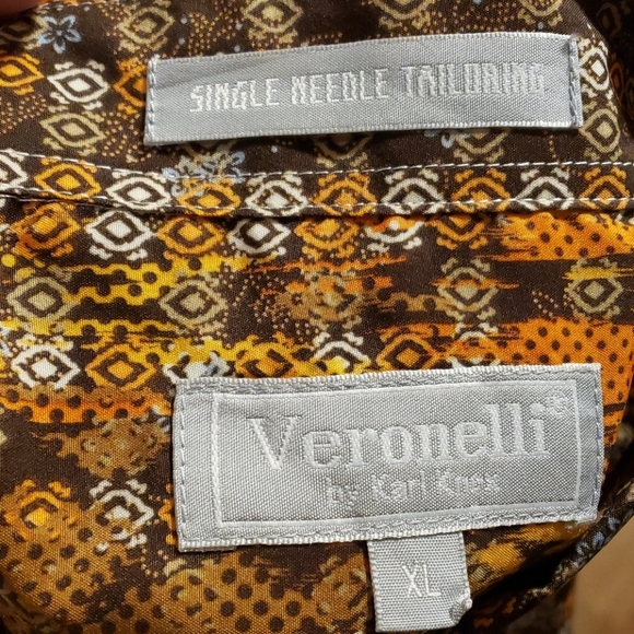 Karl knox light pixel orange brown long sleeve nwt - Picture 5 of 7